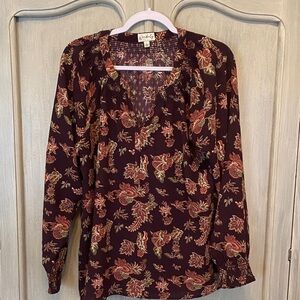 Wonderly Maroon Floral Blouse